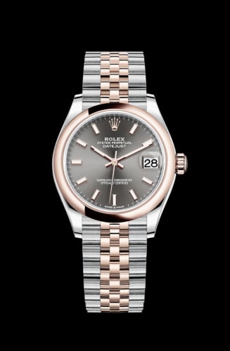Rolex Datejust 31 Stainless Steel / Rose Gold / Domed / Grey / Jubilee