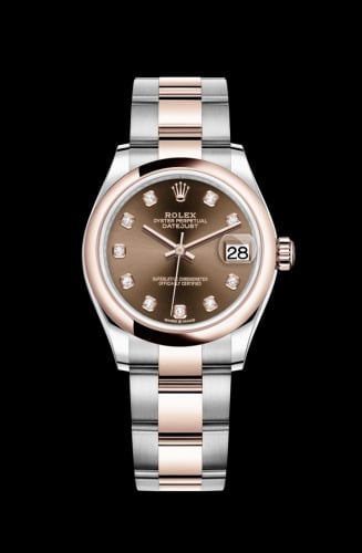 Rolex Datejust 31 Stainless Steel/ Rose Gold / Domed / Chocolate - Diamond / Oyster