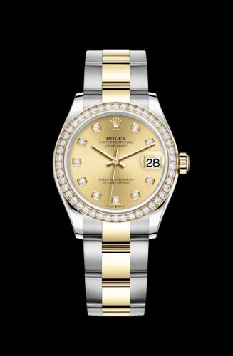 Rolex Datejust 31 Stainless Steel / Yellow Gold / Diamond / Champagne - Diamond / Oyster