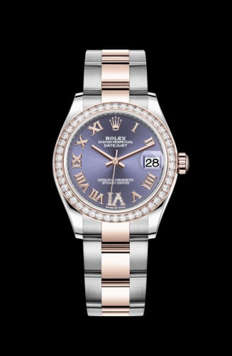 Rolex Datejust 31 Stainless Steel/ Rose Gold / Diamond / Aubergine - Roman / Oyster