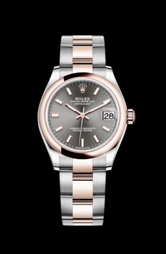 Rolex Datejust 31 Stainless Steel/ Rose Gold / Domed / Grey / Oyster