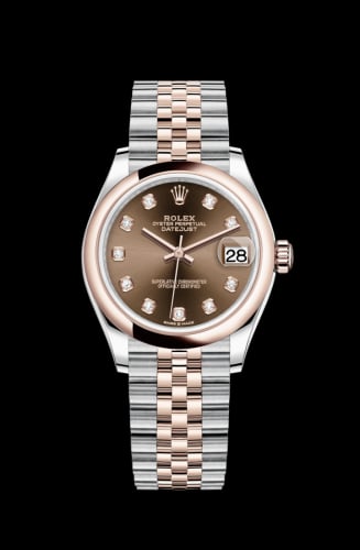 Rolex Datejust 31 Stainless Steel/ Rose Gold / Domed / Chocolate - Diamond / Jubilee