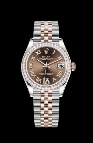 Rolex Datejust 31 Stainless Steel/ Rose Gold / Diamond / Chocolate - Roman / Jubilee