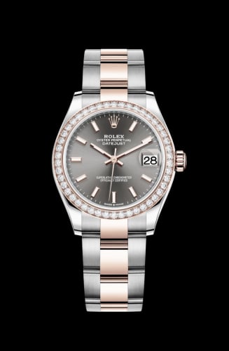 Rolex Datejust 31 Stainless Steel/ Rose Gold / Diamond / Grey / Oyster