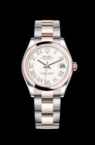 Rolex Datejust 31 Stainless Steel/ Rose Gold / Domed / White - Roman / Oyster