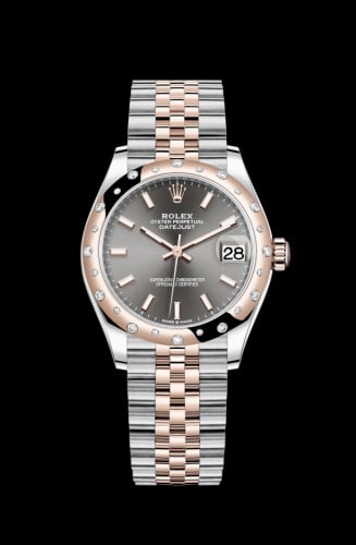 Rolex Datejust 31 Stainless Steel/ Rose Gold / Domed - Diamond / Grey / Jubilee