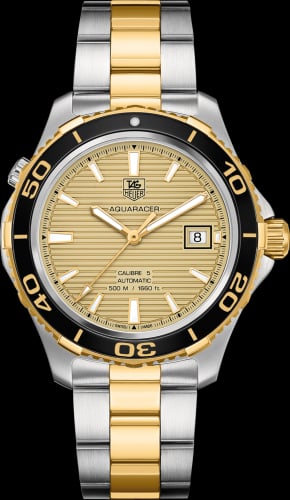 TAG Heuer Aquaracer 500M Calibre 5 41 Stainless Steel / Yellow Gold / Champagne / Bracelet