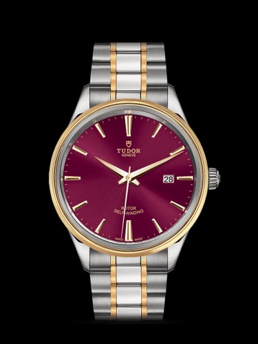 Tudor Style 41 Stainless Steel / Yellow Gold / Burgundy / Bracelet