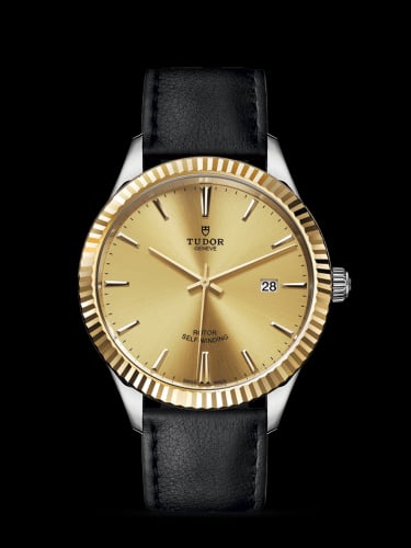Tudor Style 41 Stainless Steel / Yellow Gold / Fluted / Champagne / Strap
