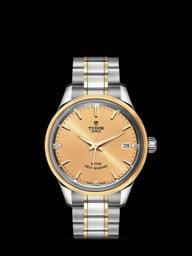 Tudor Style 34 Stainless Steel / Yellow Gold / Champagne-Diamond / Bracelet