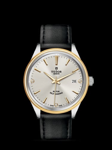 Tudor Style 38 Stainless Steel / Yellow Gold / Silver-Diamond / Strap