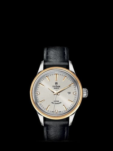 Tudor Style 28 Stainless Steel / Yellow Gold / Silver-Diamond / Strap