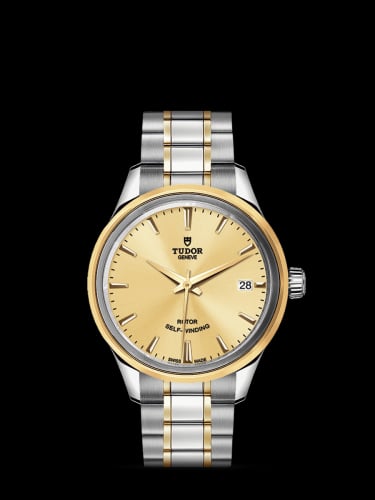 Tudor Style 34 Stainless Steel / Yellow Gold / Champagne / Bracelet