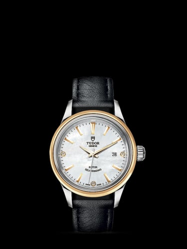 Tudor Style 28 Stainless Steel / Yellow Gold / MOP-Diamond / Strap