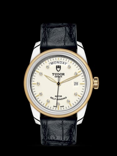 Tudor Glamour Day + Date Stainless Steel / Yellow Gold / Opaline-Diamond / Strap