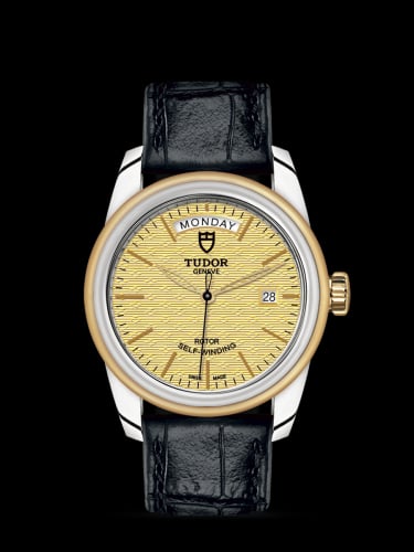 Tudor Glamour Day + Date Stainless Steel / Yellow Gold / Jacquard Champagne / Strap