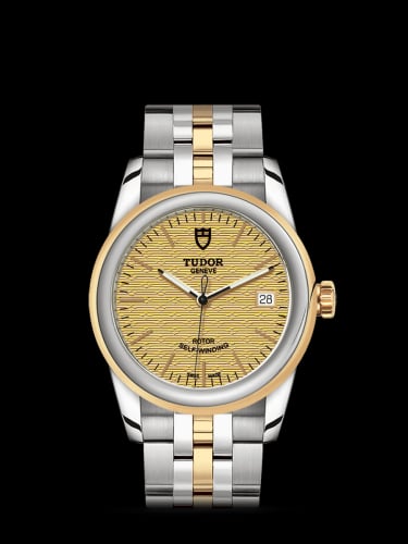 Tudor Glamour Date 36 Stainless Steel / Yellow Gold / Jacquard Champagne / Bracelet