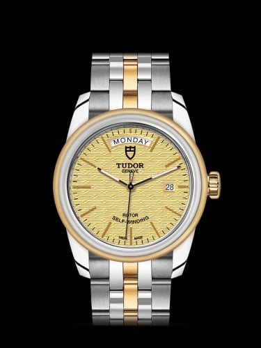 Tudor Glamour Day + Date Stainless Steel / Yellow Gold / Jacquard Champagne / Bracelet