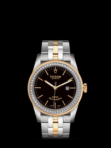 Tudor Glamour Date 31 Stainless Steel / Yellow Gold / Diamond / Black / Bracelet