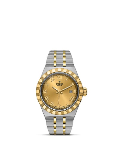 Tudor Royal Date 28 Stainless Steel / Yellow Gold / Champagne - Roman