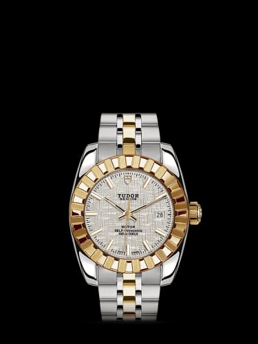 Tudor Classic 28 Stainless Steel / Yellow Gold / Fluted / Silver / Bracelet