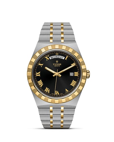 Tudor Royal Day-Date 41 Stainless Steel / Yellow Gold / Black - Roman