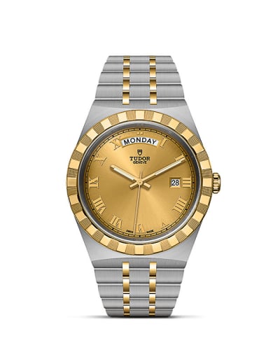 Tudor Royal Day-Date 41 Stainless Steel / Yellow Gold / Champagne - Roman