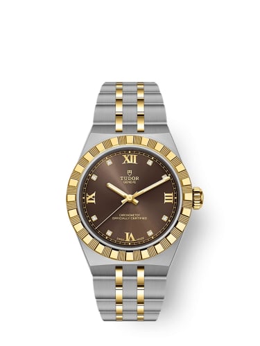 Tudor Royal Day-Date 30 Stainless Steel - Yellow Gold / Brown Diamond