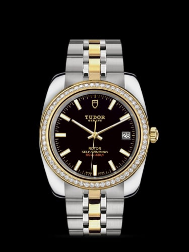 Tudor Classic 38 Stainless Steel / Yellow Gold / Diamond / Black / Bracelet