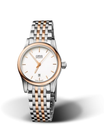 Oris Classic Date Lady 28.5 Stainless Steel - Rose Gold / Silver / Bracelet