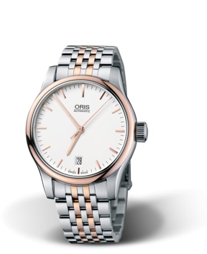 Oris Classic Date 37 Stainless Steel - Rose Gold / Silver / Bracelet