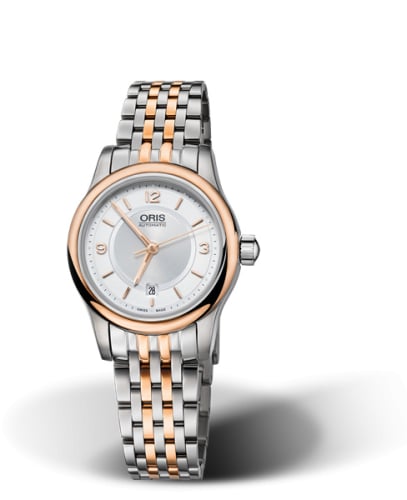 Oris Classic Date Lady 28.5 Stainless Steel - Rose Gold / Silver / Bracelet
