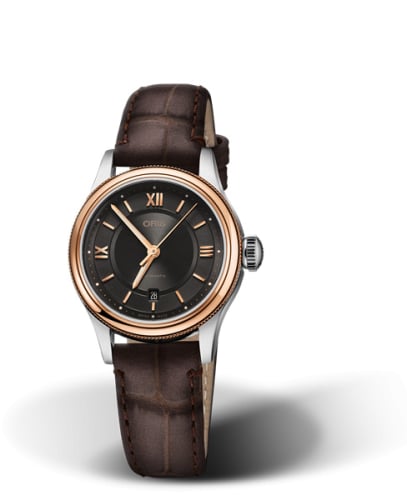 Oris Classic Date Lady 28.5 Stainless Steel - Rose Gold / Grey