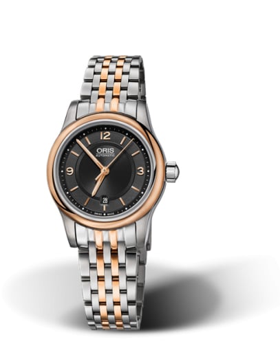 Oris Classic Date Lady 28.5 Stainless Steel - Rose Gold / Black / Bracelet