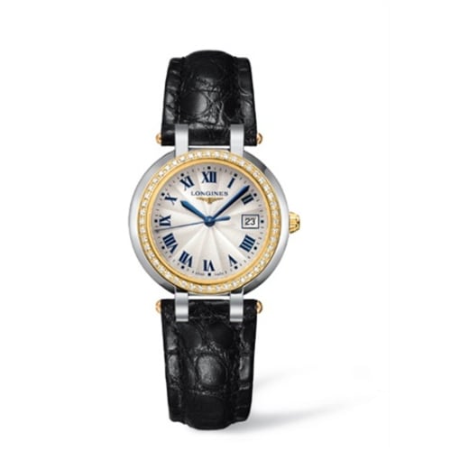 Longines PrimaLuna Quartz 30 Stainless Steel / Yellow Gold / Diamond / Silver - Roman