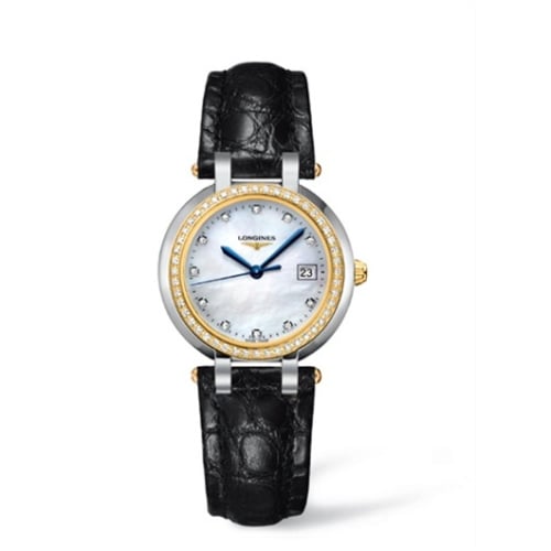 Longines PrimaLuna Quartz 30 Stainless Steel / Yellow Gold / Diamond / MOP