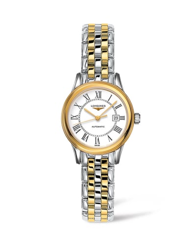 Longines Flagship 30 Stainless Steel - Yellow Gold / White - Roman / Bracelet