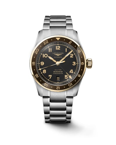 Longines Spirit Zulu Time 39 Stainless Steel - Yellow Gold / Anthracite / Bracelet