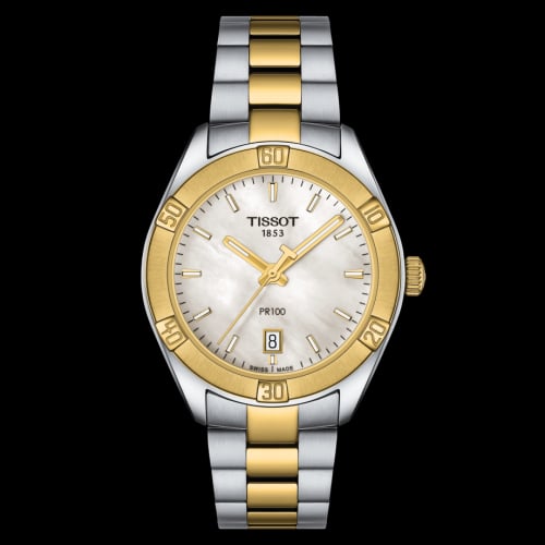 Tissot PR 100 Sport Chic 36 Stainless Steel - Yellow Gold / MOP / Bracelet