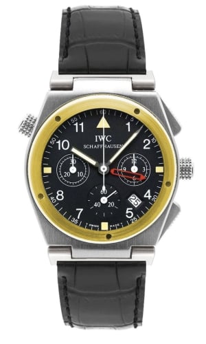 IWC Schaffhausen Ingenieur Mecaquartz Chronograph Alarm Stainless Steel / Yellow Gold / Black / Strap