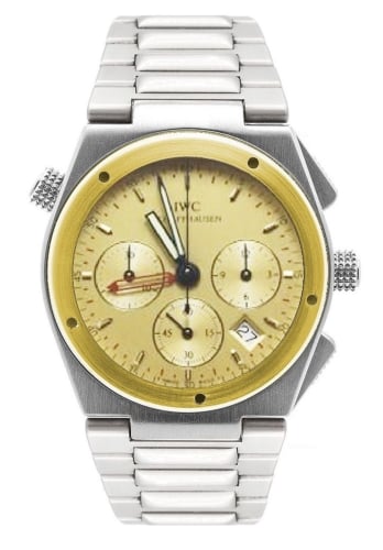 IWC Schaffhausen Ingenieur Mecaquartz Chronograph Alarm Stainless Steel / Yellow Gold / Champagne / Bracelet