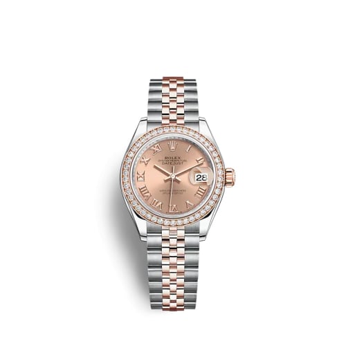 Rolex Lady-Datejust 28 Stainless Steel / Rose Gold / Diamond / Rose - Roman / Jubilee