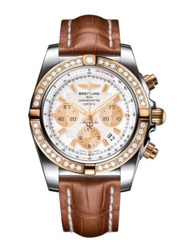 Breitling Chronomat 44 Stainless Steel / Rose Gold / Diamond / Antarctica White / Croco