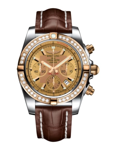Breitling Chronomat 44 Stainless Steel / Rose Gold / Golden Sun Diamond / Croco