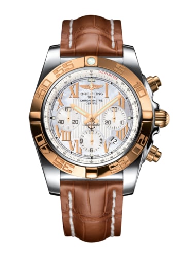 Breitling Chronomat 44 Stainless Steel / Rose Gold / Pearl Roman / Croco