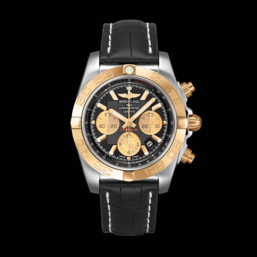 Breitling Chronomat 44 Stainless Steel / Rose Gold / Onyx Black / Croco / Folding