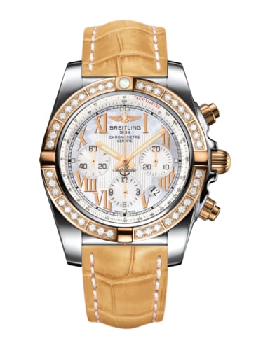 Breitling Chronomat 44 Stainless Steel / Rose Gold / Diamond / Pearl Roman / Croco