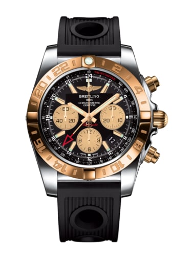 Breitling Chronomat 44 GMT Stainless Steel / Rose Gold / Onyx Black / Rubber