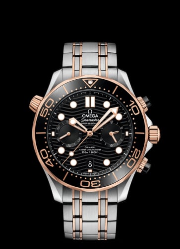 Omega Seamaster Diver 300M Master Co-Axial 44 Chronograph Stainless Steel / Sedna Gold / Black / Bracelet