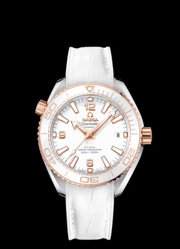 Omega Seamaster Planet Ocean 600M Co-Axial 39.5 Master Chronometer Stainless Steel / Sedna Gold / White / Alligator